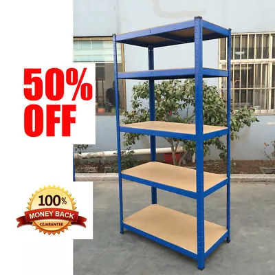 5 Tier Metal Shelving Unit Storage Racking Shelves Garage Warehouse Shed • £22.20