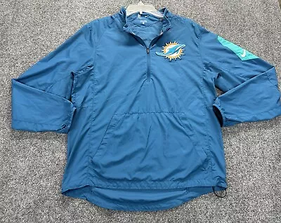 Miami Dolphins Nike On The Field 1/4 Pullover Jacket Small Kangaroo Pocket Blue • $36.74