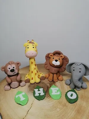 Jungle Animals Edible Cake Toppers. Birthday Baby Cake Toppers. Fondant Toppers • £45.90