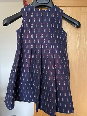 Tartine Et Chocolat Girls Navy Blue Lipstick Dress Year 4 Small Fitting • £35