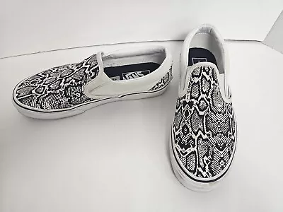 Vans Ua Classic Slip On Python White Black Women Size 7.5 Men Size 6 • £43.38