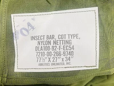 Military Issued Field Mosquito Insect Bar Tent Cot Cover Netting • $19.99