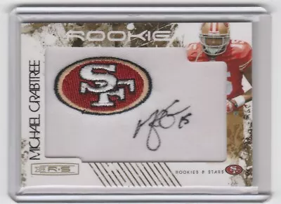 2009 Rookies And Stars Team Logo Jersey Autograph Gold Michael Crabtree RC 20/25 • $124.99