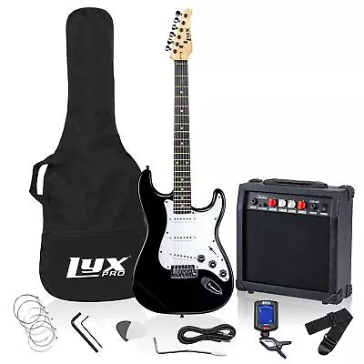 LyxPro Beginner 39” Electric Guitar & Electric Guitar Accessories Black • $77.24