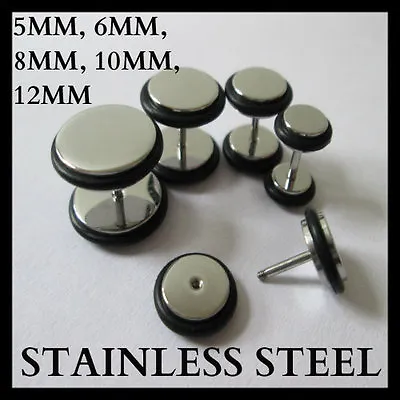 6mm 8mm 10mm 12mm Fake Ear Plug Stretcher Taper Tunnel Stainless Steel Cheater  • £2.65