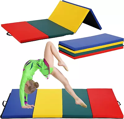 Gymnastics Mats 4'X6'X2  Tumbling Mat Folding Gym Mats For Home Gymnastics Panel • $129.99