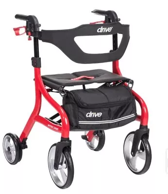 Drive Medical Nitro Sprint Foldable Rollator Walker W/Seat Std Height Foldable • $99