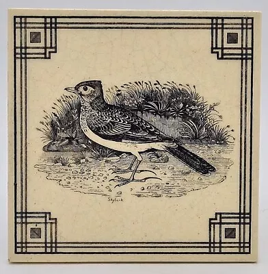 Victorian Tile Skylark English Birds Series Maw & Co Broseley Salop C1882 • $174.07