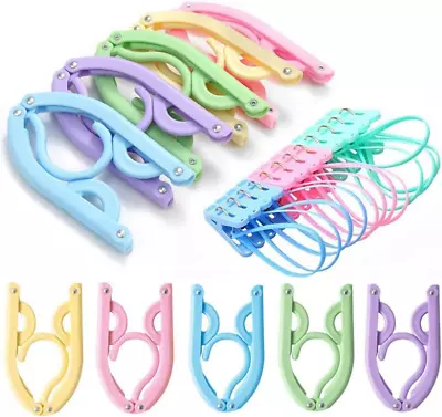 20 Pcs Travel Hangers With Clips- Portable Folding Clothes Hangers Travel Access • $27.02