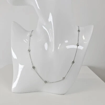 $3089.75 • Buy 2.5ct Diamonds By The Yard Station Necklace F/ SI/I White 14k 18 Inches
