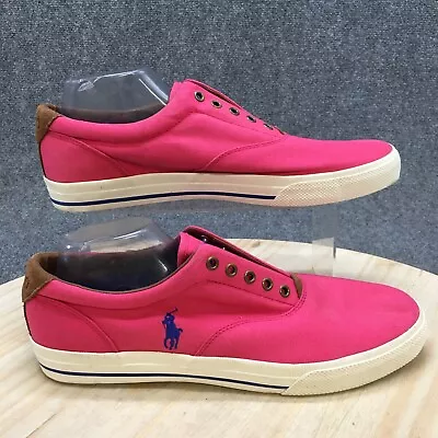 $33.99 • Buy Polo By Ralph Lauren Shoes Womens 13 D Low Top Sneakers Pink Canvas Round Toe