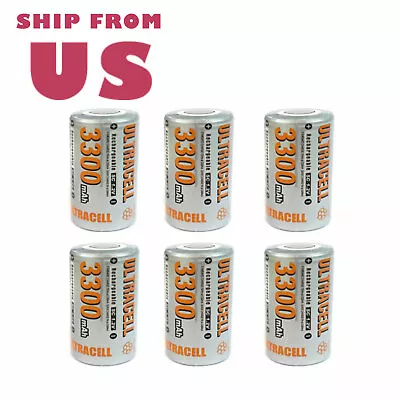 6x SubC Sub C Rechargeable Battery 3300mAh UltraCell NiMH Flat Top US Stock • $19.43