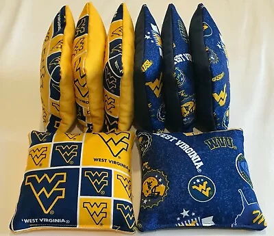 Bean Bag Toss Game Cornhole Bags West Virginia Mountaineers Set Of 8 Wvu • $31.19