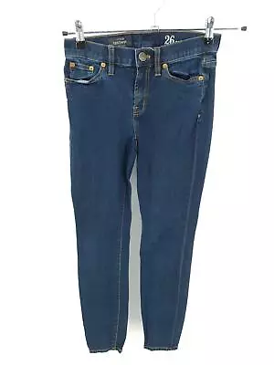 J Crew Jeans Womens Toothpick 26 Ankle Blue Denim Skinny Leg Dark Wash Stretch • $12.99