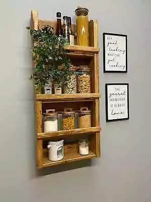 Handmade Rustic Wooden Floating Kitchen Unit | Kitchen Rack | Wall Mounted | Kit • £92