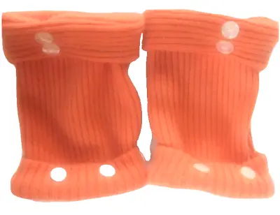 Fingerless Gloves Orange 100% Cashmere M - L Medium Large Mittens Arm Warmers • $31.98