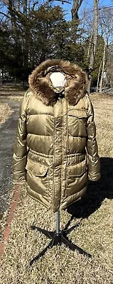 Vintage Polo Ralph Lauren Goose Down Parka Jacket Large Real Fur Hood Coat • $129.99