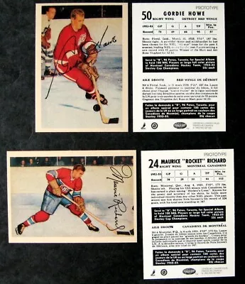 1953-54 MAURICE RICHARD GORDIE HOWE 53-54 Parkhurst Reprint Prototype Cards • $4.79