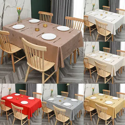 $16.99 • Buy Waterproof Vinyl Rectangle PVC Oil Proof Table Cloth Cover Kitchen Dining PU
