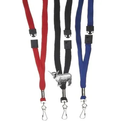 Pp-g58 Highland Cow Pewter On A BLUE RED Or BLACK Breakaway Lanyard & Pvc Wallet • £11.99