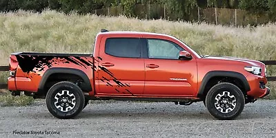 PREDATOR Mudslinger Side Truck Bed Vinyl Decal Graphic Stripes For Toyota Tacoma • $152.08