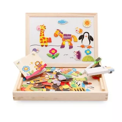 Multifunctional Magnetic Kids Puzzle Drawing Board Educational Toys Learning Woo • $30