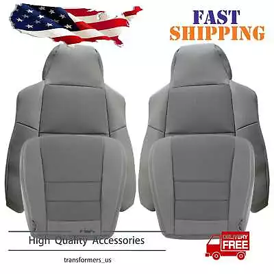 For 03-07 Ford F250 F350 Driver & Passenger Cloth Bottom & Top Seat Cover Gray • $144.69