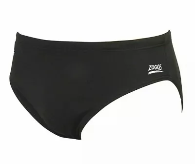 Zoggs Boys Racer Swimming Trunks Briefs Black Age 8-9 10-11 12-13 14-15 16y • £5.97