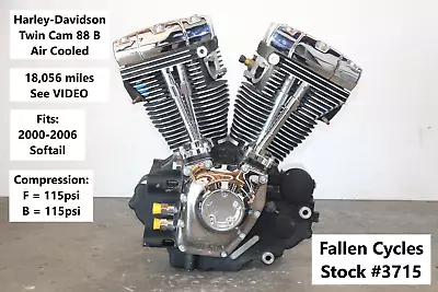 2001 Harley Softail Twin Cam B 88 Engine Motor 18056 Miles + WARRANTY • $2500.22