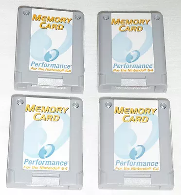 Lot Of 4 X MEMORY CARDS For N64 Nintendo 64 Controller N NEW Game Saver Card • $29.99