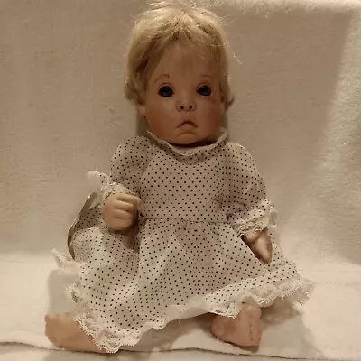 Handcrafted PORCELAIN Girl Doll 12  Complete Mary Lou Winkler Toddler Jointed • $16