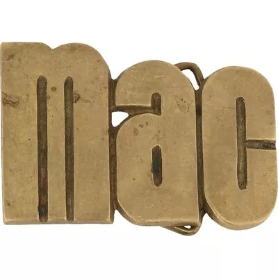 Brass Mac Mack Mackie Mccoy Mackayla Name Tag 1970s Vintage Belt Buckle • $25