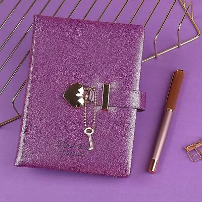 Girls Gifts Leather Journal Heart Lock Notebook With Key School Diaries Birthday • $85.67