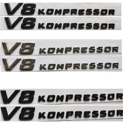 Letters V8 KOMPRESSOR Emblem 2pcs For Mercedes Benz E55 C55 SLK55 ML55 CLK55 AMG • $20.95