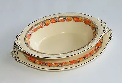 Antique 1912 J.&G. Meakin England Oval Bowl + Plate  - Sunshine REGo 561073 • $40