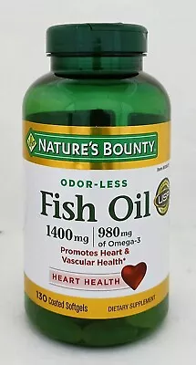 $24.99 • Buy Nature's Bounty Fish Oil 1400 Mg W/ 980 Mg Of Omega-3 130 Coated Softgels