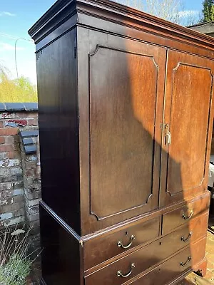 £275 • Buy Antique Mahogany Linen Press / Large Victorian Cabinet / Housekeepers Cupboard