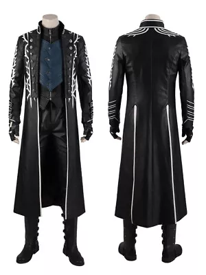 Devil May Cry 5 Vergil Windbreak Shoes Vest Glove Cosplay Custome Suit Men Lot • $8.25