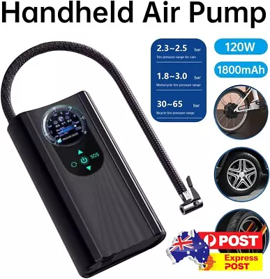 Portable Air Pump Tire Inflator Electric Bike Pump Mini Wireless Air Pump 150PSI • $23.69