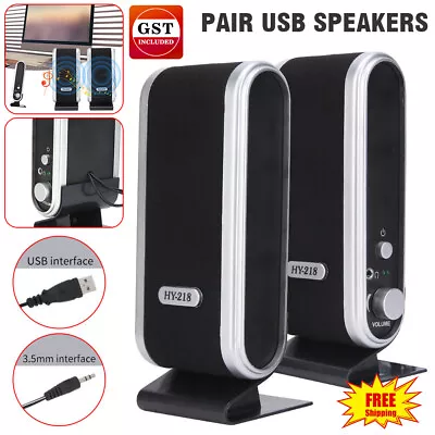 1 Pair USB Speakers Computer Speaker Sound Stereo For PC Notebook Desktop Laptop • $15.40