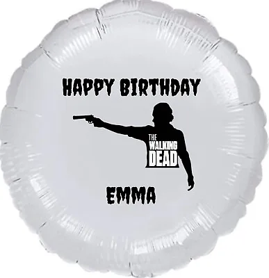 The Walking Dead 18” Foil Round Helium Balloon Personalised Message Zombie • £7.99