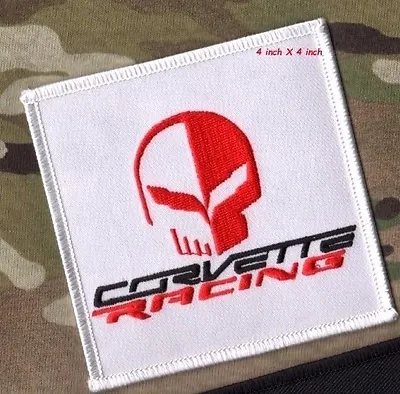 HEARTBEAT Of AMERICA CORVETTE RACING IRON-ON PATCH C-5 C-6 4  Red RACING SKULL • $9.99