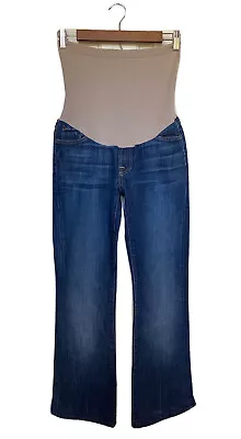 7 For All Mankind Womens Straight Maternity Denim Jeans 32 X 28 HEMMED • $9.95