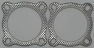 EXHAUST FLANGE GASKETS 3  4 Bolt Set Of 2 Gaskets Extractor Collector NEW • $12.99