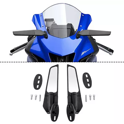 Pair Winglet Stealth Rearview Wind Wing Mirrors For Yamaha YZF R25 R3 2016-2024 • $37.98