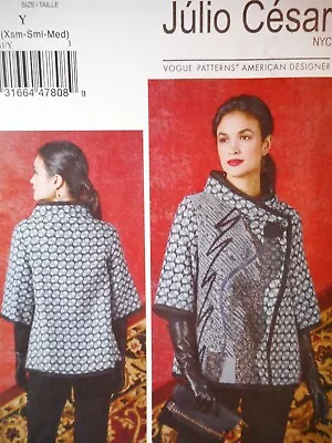 ✅ Vogue American Designer V 9341 Julio Cesar Diagonal Clasp Jacket Misses XS S M • $5.95