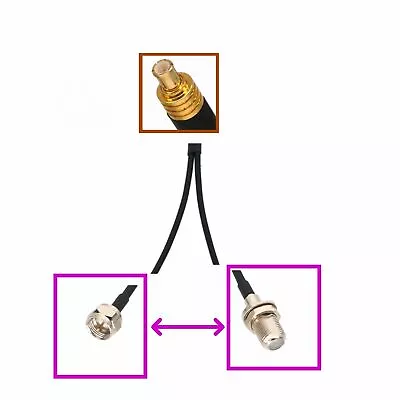 1x MCX To 2x F DVB HD Male/Female Antenna Y-type Splitter/Combiner Adapter Cable • $4.69