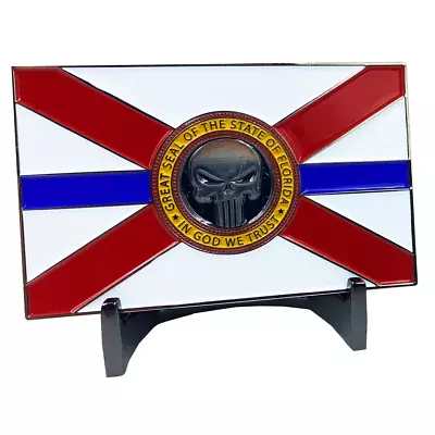CL2-017 Florida Police Thin Blue Line American Flag FHP Miami Fort Lauderdale Or • $19.99