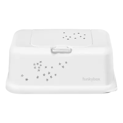 Wipes Dispenser Baby Wipes Box Funkybox White Star Burst Bambino Essentials • $24.95