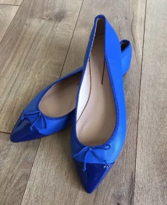 New JCREW Gemma Cap Toe Flats G0878 BRIGHT GROTTO BLUE 7 • $103.99